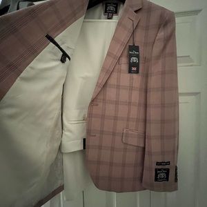Gray is Van Heusen and pink one is Savile Row